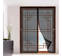 Mosquitera Puerta Magnetica 137 x 170 cm con Imanes, Cierre Automático, Que Entre Aire Fresco Puerta Magnética, Mosquiteras Magneticas para Balcón, Cocina, Dormitorio, Negro
