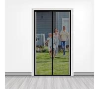 Mosquitera Puerta Magnetica 137 x 180 cm Cierre Automático con Imanes y Pesos, Taladrar Fácil de Instalar Mantiene Versión Actualizada Puerta para Balcón, Cocina, Negro