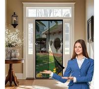 Mosquitera Puerta Magnetica 140 x 150 cm con Imanes, Cierra Automáticamente Cortina Mosquitera Exterior Fácil de Instalar, Antimosquitos, Malla Fina para Garaje O Patio, Negro
