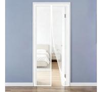 Mosquitera Puerta Magnetica 140 x 170 cm Cierre Automático Cortina Mosquitera Puerta Exterior Fácil Instalación sin Taladrar para Balcón Salón Dormitorio de Patio, Blanco