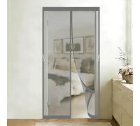 Mosquitera Puerta Magnetica 140 x 170 cm con Imanes Potentes Fácil Instalación Cierre Automático Cortina Mosquitera para Cocina Dormitorio Correderas Garaje, Gris