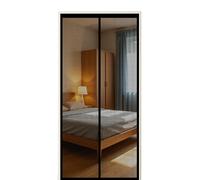 Mosquitera Puerta Magnética 140 x 190 cm Cierre Automático Cortinas Antimosquitos para Puertas Exteriores Instalación sin Taladro para Puerta Exterior de Balcón Patio, Negro