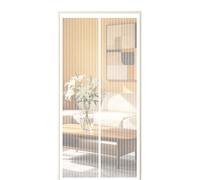 Mosquitera Puerta Magnetica 140 x 190 cm Cierre Automático Mosquitera Magnética para Puertas Instalación sin Taladro para Puerta Exterior de Balcón Patio, Blanco