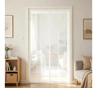 Mosquitera Puerta Magnética 140 x 190 cm Mantiene El Aire Fresco Dentro y Los Bichos Fuera Cortina Magnética a Prueba de Mosquito para Puertas de Salón Balcón Corredor, Blanco