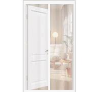 Mosquitera Puerta Magnética 140 x 214 cm Mosquitera Magnetica Transpirables, Antimosquitos Magnética para Puerta Varios Tallas para Puertas de Madera, de Hierro, Blanco