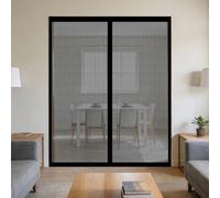 Mosquitera Puerta Magnética 142 x 210 cm Junta Magnética de Arriba a Abajo, sin Taladrar, Transpirables, Resistente Al Viento Cortina Puerta para Exterior, Negro