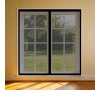 Mosquitera Puerta Magnetica 145 x 150 cm Junta Magnética de Arriba a Abajo, sin Taladrar, Transpirables, Resistente Al Viento Cortinas Antimosquitos para Puerta Corredera, Negro