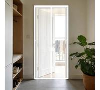 Mosquitera Puerta Magnetica 145 x 160 cm Mosquitera Ventana Magnética Cierre Magnético de Arriba a Abajo, Automáticamente, Mantiene El Aire Fresco, para Patio Balcón, Blanco