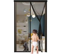 Mosquitera Puerta Magnetica 145x200cm,Cortinas Mosquitera Magnética para Puertas,Cerrado Automático,Ideal para Balcón, Corredor o como Contrapuerta,Negro