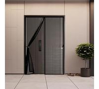 Mosquitera Puerta Magnetica 147 x 219 cm Cierre Automático, Que Entre Aire Fresco Mosquiteras para Puertas Fácil Instalación sin Taladrar para Correderas, Garaje O Patio, Negro