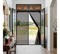 Mosquitera Puerta Magnetica 147 x 232 cm con Fuertes Imanes para Un Autocierre, Fácil Instalación sin Taladrar, Antimosquitos Cortina Magnética para Puerta para Dormitorio, Negro