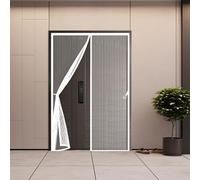 Mosquitera Puerta Magnetica 147 x 265 cm Cierre Automático, Que Entre Aire Fresco Mosquiteras para Puertas Fácil Instalación sin Taladrar para Correderas, Garaje O Patio, Blanco