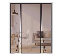 Mosquitera Puerta Magnética 150x190cm,Doble Apertura Lateral, Cierre Automático sin Huecos, Cortina Mosquitera para Puerta Corredera, Balcón y Terraza, Fácil Instalación, Marrón