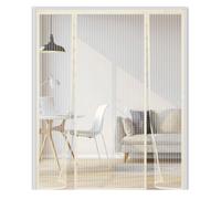 Mosquitera Puerta Magnetica 150x210cm,Doble Apertura Lateral Mosquitera Puerta Corredera, Se Cierra Automáticamente,Cortinas Mosquiteras para Puertas, Ventanas, Balcón,Beige