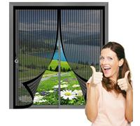 Mosquitera Puerta Magnetica 159 x 146 cm Cierre Automático, sin Taladrar, Antimosquitos, Fácil Instalación, Mosquiteras de Ventanas para Puerta Corredera, de Salón, Negro