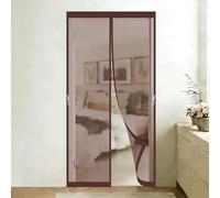 Mosquitera Puerta Magnetica 160 x 110 cm con Imanes Potentes Fácil Instalación Cierre Automático Cortina Mosquitera para Cocina Dormitorio Correderas Garaje, marrón