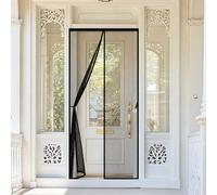 Mosquitera Puerta Magnetica 160 x 154 cm Cierre Automático Cortina Mosquitera Puerta Exterior Fácil Instalación sin Taladrar para Balcón Salón Dormitorio de Patio, Negro