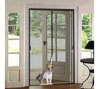 Mosquitera Puerta Magnetica 161 x 153 cm Cierre Automático, sin Taladrar Cortina Magnética Fácil Instalación, Mantiene El Aire Fresco para Puerta Doble Balcón, Negro