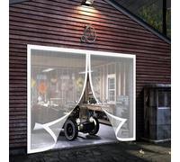 Mosquitera Puerta Magnética 170 x 200 cm Transpirables, Antimosquitos Cortina Mosquitera Puerta Exterior Se Cierra Automáticamente para Exterior, de Balcón/Patio, Blanco