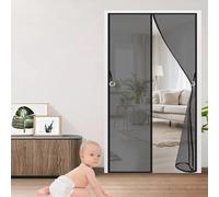 Mosquitera Puerta Magnetica 175 x 180 cm Protección Contra Insectos, Malla Fina, Mantiene El Aire Fresco, Mosquitera Magnética para Puerta Corredera, Puerta de Salón, Negro