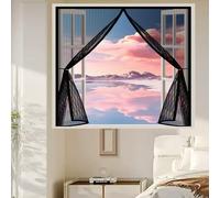 Mosquitera Puerta Magnetica 175 x 180 cm Protección Contra Insectos, Malla Fina, Mantiene El Aire Fresco, Cortina Anti-Mosquitos para Puerta Corredera, de Salón, Negro