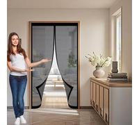 Mosquitera Puerta Magnetica 175 x 180 cm Protección Contra Insectos, Malla Fina, Mantiene El Aire Fresco, Mosquiteras de Puerta para Corredera, de Salón, Negro