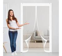 Mosquitera Puerta Magnetica 175 x 180 cm Protección Contra Insectos, Malla Fina, Mantiene El Aire Fresco, Cortinas Mosquiteras para Puerta Corredera, de Salón, Blanco