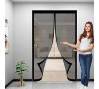 Mosquitera Puerta Magnetica 175 x 190 cm Cierre Automático, sin Taladrar, Antimosquitos, Fácil Instalación, Mosquitera Magnético para Puerta de Balcón, de Patio, Negro