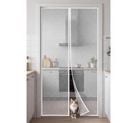 Mosquitera Puerta Magnética 177 x 280 cm Kit de Instalación Completo Mosquitera Magnética Puerta Montaje Fácil de Pegar Mantiene El Aire Fresco en El Interior, Blanco