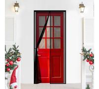 Mosquitera Puerta Magnetica 185 x 310 cm Cierre Automático, Antimosquitos, con Imanes Cortina Magnética para Puerta Exterior de Balcón Patio, Negro