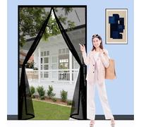 Mosquitera Puerta Magnetica 185 x 310 cm Se Cierra Automáticamente, Fácil Instalación Mosquiteras para Puertas para Puerta Exterior de Balcón Patio, Negro