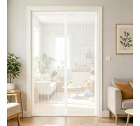 Mosquitera Puerta Magnética 190 x 170 cm Varios Tallas, Cierre Automático, Fácil de Instalar Fly Curtains for Door, Corredera Cortina para Puertas de Salón Balcón Corredor, Blanco