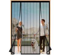 Mosquitera Puerta Magnetica 200(50/100/50) x190cm Cortina de Puerta magnética, Doble Apertura Lateral, Cortavientos, Anti Mosquito, Cierre automático, para Balcón Puerta Corredera de Patio, Negro