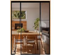 Mosquitera Puerta Magnetica 200(50/100/50) x190cm, Doble Apertura Lateral Cortina Magnética Puerta Exterior para Balcón Puerta Corredera de Patio, Mosquitera de Malla Negro