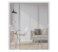Mosquitera Puerta Magnetica 200x220cm,Doble Apertura Lateral Mosquitera Puerta Corredera, Se Cierra Automáticamente,Cortinas Mosquiteras para Puertas, Ventanas, Balcón,Gris