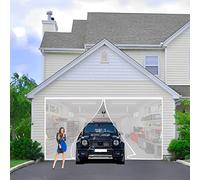 Mosquitera puerta magnetica, 200x220cm Malla de Fibra Impenetrable Súper Resistente, Rollos Cinta Adhesiva Desprendible, Totalmente Magnética, Cierre Automático (Blanca)