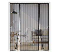 Mosquitera Puerta Magnetica 215x230cm,Doble Apertura Lateral Mosquitera Puerta Corredera, Se Cierra Automáticamente,Cortinas Mosquiteras para Puertas, Ventanas, Balcón,Negro