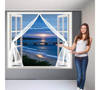 Mosquitera Puerta Magnetica 222 x 170 cm Protección Contra Insectos, Malla Fina, Mantiene El Aire Fresco, Mosquitera Magneticas para Puerta de Balcón, de Patio, Blanco