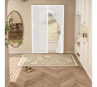 Mosquitera Puerta Magnetica 224 x 128 cm Mosquitera Imantada Puerta Protección Contra Insectos Que Entre Aire Fresco Fácil Instalación sin Taladrar, Blanco