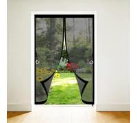 Mosquitera Puerta Magnetica 280 x 180 cm Fácil Instalación sin Taladrar Protección Contra Insectos Resistente Antimosquitos Cortina Magnética para Puertas Del Balcón, Negro