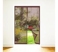 Mosquitera Puerta Magnetica 360 x 270 cm Cierre Automático con Imanes Potentes Resistente a La Rotura Transpirables Cortina Magnética para Puerta Ventanas, Marrón