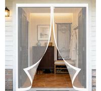 Mosquitera Puerta Magnetica 50 x 100 cm Junta Magnética de Arriba a Abajo, sin Taladrar, Transpirables, Resistente Al Viento Cortinas Antimosquitos para Puerta Corredera, Blanco