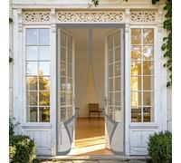 Mosquitera Puerta Magnetica 50 x 100 cm Junta Magnética de Arriba a Abajo, sin Taladrar, Transpirables, Resistente Al Viento Mosquitera para Puerta para Exterior, Gris