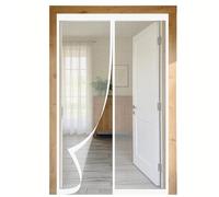 Mosquitera Puerta Magnética 50 x 190 cm Cierre Automático, Mantiene El Aire Fresco en El Interior, Fácil de Instalar, Los Bichos Fuera Cortina Puerta para Exterior, Blanco