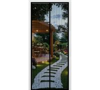Mosquitera Puerta Magnetica 50 x 190 cm Cortina Mosquitera Puerta Exterior Cierre Magnético de Arriba a Abajo, Automáticamente, Mantiene El Aire Fresco, para Patio Balcón, Negro