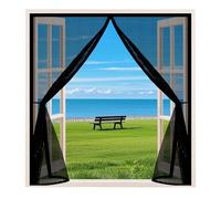 Mosquitera Puerta Magnética 50 x 270 cm Transpirables Antimosquitos, Sin Taladros, Magnético Automático, Con Velcra, Cortina Mosquitera Corredera para Pasillos Balcn Puertas, Negro