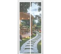 Mosquitera Puerta Magnetica 50 x 95 cm Cortina Mosquitera Puerta Exterior Cierre Magnético de Arriba a Abajo, Automáticamente, Mantiene El Aire Fresco, para Patio Balcón, Blanco