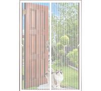 Mosquitera Puerta Magnética 52 x 200 cm Mantiene El Aire Fresco Dentro y Los Bichos Fuera, Cinta Mágica, Imanes Cierre Automático, Mosquiteras Magneticas para Puertas para Patio/Balcón, Blanco