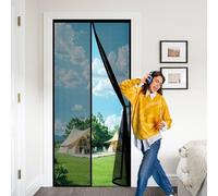 Mosquitera Puerta Magnetica 52 x 215 cm Cierre Automático, Antimosquitos, con Imanes Mosquiteras para Puertas para Puerta Exterior de Balcón Patio, Negro