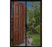 Mosquitera Puerta Magnética 52 x 225 cm Mantiene El Aire Fresco Dentro y Los Bichos Fuera, Cinta Mágica, Imanes Cierre Automático, Mosquiteras Magneticas para Puertas para Patio/Balcón, Negro